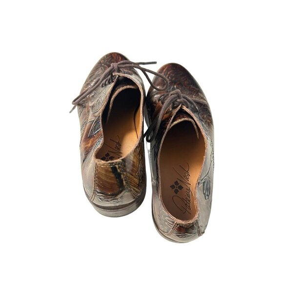Patricia Nash Silvio Lace-Up Oxford Flats Bark Leaves Size 7 M - Picture 3 of 7